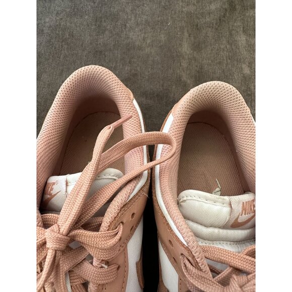 Nike Dunk Low Womens Sneakers Size 10 White & Pink Leather - Picture 5 of 8